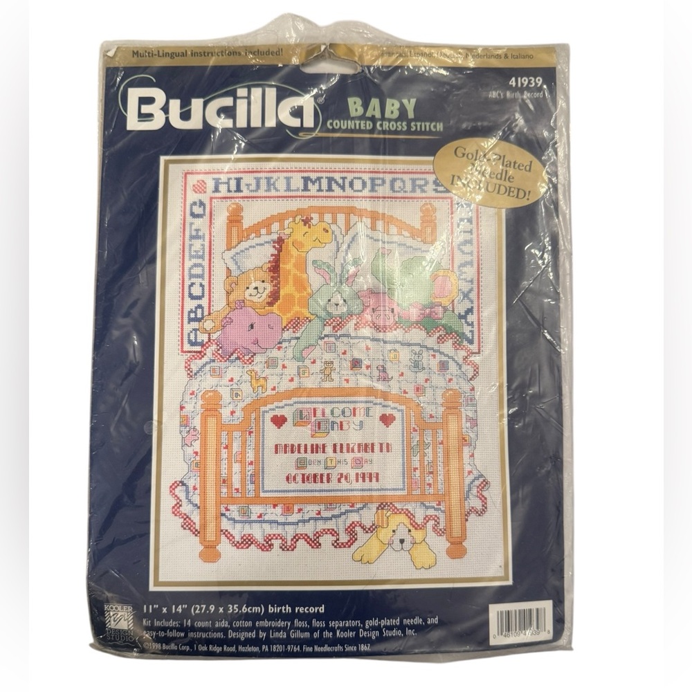 Bucilla Baby Birth Record Cross Stitch Kit New